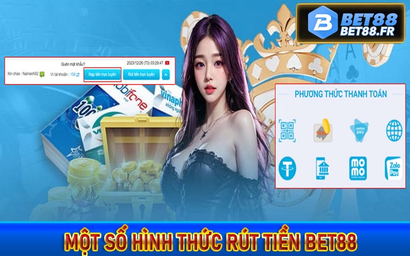 Một số hình thức rút tiền bet88 được nhiều người sử dụng